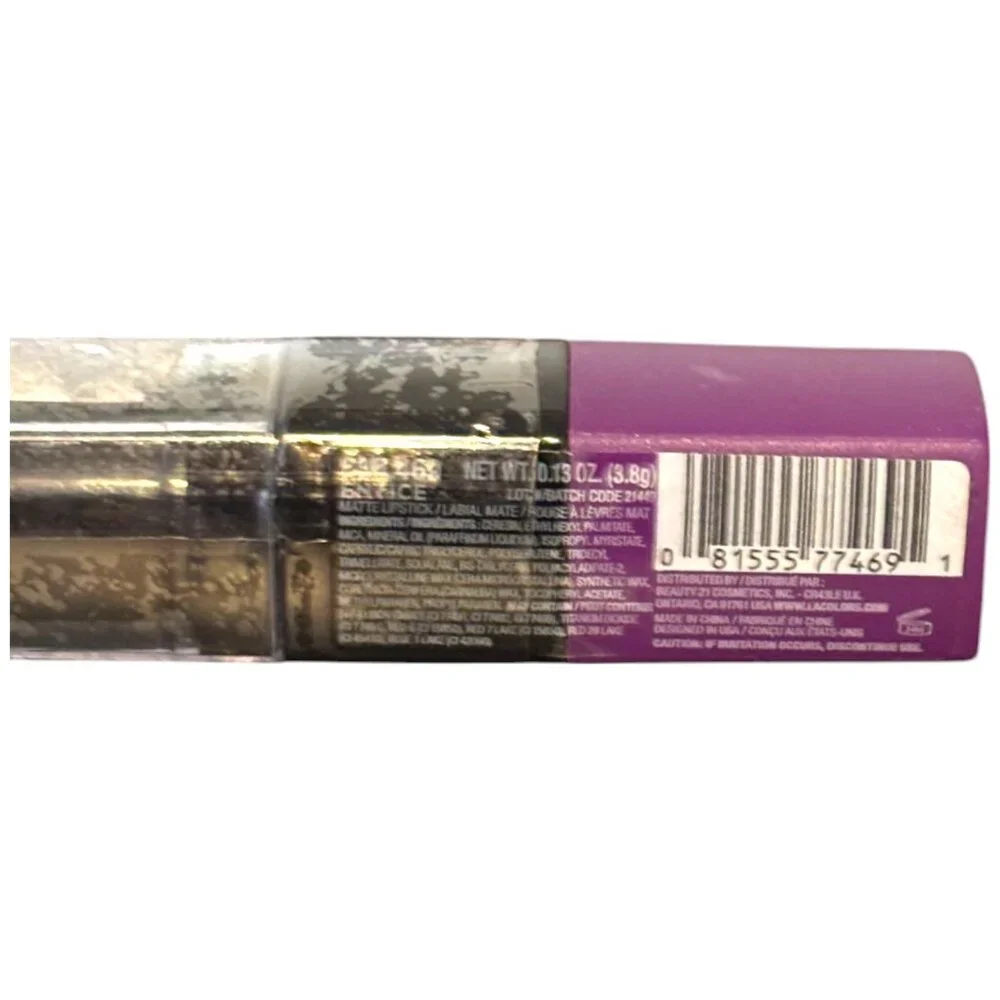 L.A. Colors‎ Matte Lipstick CML469 Entice Sealed- NWOB Purple